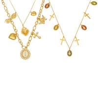 Collier ras du cou Mili en acier inoxydable avec pendentif déesse goutte d'huile et pendentifs multiples, style bambou, bijoux de mode de luxe léger européen et américain