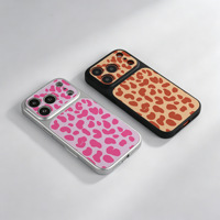 Coque de téléphone sur mesure à imprimé léopard, découpe de précision, grande fenêtre de visualisation, impression UV, antichoc, compatible avec 17 Pro