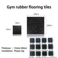 Revêtement de sol de gym en caoutchouc recyclé sans odeur, dalles emboîtables de 25 mm, faible teneur en COV, testé pour salle de fitness intérieure