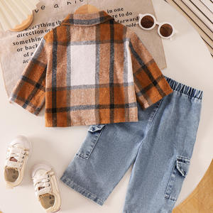 Vêtements pour filles en gros, <span class=keywords><strong>manteau</strong></span> à manches longues de couleur café, nouveau pour l'automne, assorti à un jean - Product Image 3