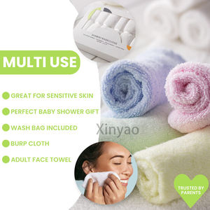 Lingettes pour bébé en coton biologique personnalisées avec logo, 10 x 10 pouces, douces, en bambou et en coton, serviettes pour le visage de bébé, éponges, lingettes réutilisables multi-usages, <span class=keywords><strong>serviette</strong></span> pour le visage - Product Image 2