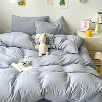 Parure de lit 4 pièces en pur coton respirant 200TC pour l'été – Housse de couette et drap-housse – Vente en gros – OEM ODM REACH – Climat chaud