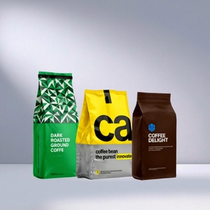 Custom Printed Stand up Coffee Bag with Resealable Zipper Aluminum Foil <b>Laminated</b> Plastic <b>Pouch</b> for Heat Sealing Food Packaging - Product Image 4
