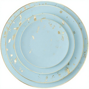 JC Dinnerware Real Gold Rim Dish <b>Bone</b> <b>China</b> 13inch Charger Plates Pink Eco-Friendly Dishwasher Safe Durable Dinnerware <b>Sets</b> - Product Image 2