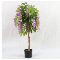 Fabriek Goedkope Prijs Natuurlijke Houten Stam Potted Nep Blauwe Regen Bloemen Boom Kunstmatige Roze Witte Blauwe Regen Boom Te Koop
