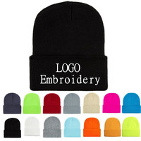 Bonnet de ski unisexe en acrylique de qualité supérieure, style streetwear, pour sports d'hiver, avec logo personnalisé en dessin animé et broderie 3D, bord côtelé