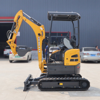 Mini-excavatrice Derette China de 2 tonnes, moteur Kubota, homologuée EPA, petite excavatrice compacte sur chenilles pour utilisation agricole