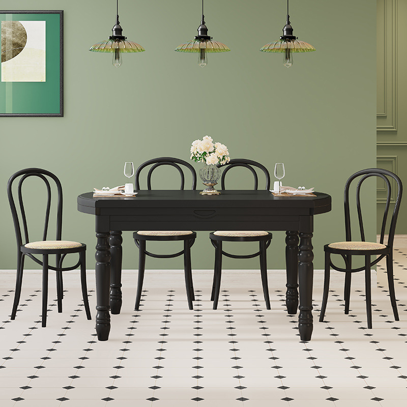 [Noir] Table ronde télescopique de 1,2 m