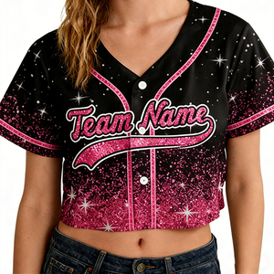Maillot de <span class=keywords><strong>baseball</strong></span> court pour femme, personnalisé, imprimé par sublimation, 100 % polyester, coupe oversize et carrée, vierge, premium, à sequins - Product Image 3