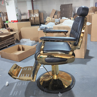 Chaise de barbier rétro préférée dédiée au levage et à la pose de meubles de salon en cuir synthétique moderne traditionnel