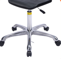 Chaise de laboratoire moderne Xby M14 en polypropylène ESD, réglable en hauteur, avec roulettes pivotantes et dossier, pour hôpital, laboratoire, école