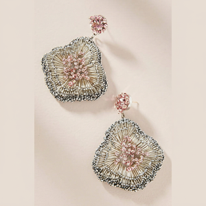 Handmade Embroidery Beaded <b>Earrings</b> for Women Elegant Artisan Crafted Boho Statement Fashion Jewelry Accessories - Product Image 1