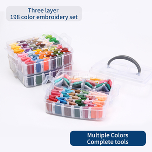 Set da <span class=keywords><strong>Cucito</strong></span> JP con Tre Strati di Accessori per Ricamo, Kit con Fili Multicolore - Product Image 3