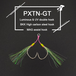 Hameçons assistés doubles XUHANG PXTN-GT de haute qualité, lumineux, UV, en acier à haute teneur en carbone, pour leurres d'eau salée, pour bar, brochet, poisson-chat - Product Image 2