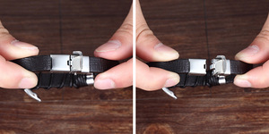 <span class=keywords><strong>Bracelet</strong></span> vintage marron en cuir véritable avec <span class=keywords><strong>signe</strong></span> de l'<span class=keywords><strong>infini</strong></span> pour homme <span class=keywords><strong>Bracelet</strong></span> à maillons en acier inoxydable à 8 formes Bracelets en cuir véritable pour homme - Product Image 4