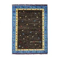 Tapis de prière personnalisable et lavable en laine et coton, à poils coupés, motif médaillon, noué à la main, épais et luxueux, collection Ocean Art