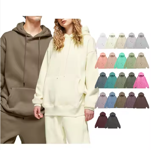 ดรอปชิปเสื้อฮู้ดขนแกะหนาโอเวอร์ไซส์เปิดไหล่แบบเรียบหรู - Product Image 1
