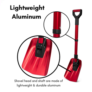 Pala plegable portátil de aluminio para nieve, pala de nieve con mango extensible para acampar y emergencias al aire libre, gran oferta - Product Image 4