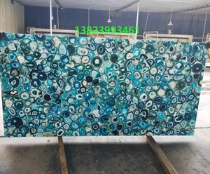 Mờ đá tự nhiên mã não đá màu xanh đá quý đá bề mặt rắn <span class=keywords><strong>Countertop</strong></span> vật liệu - Product Image 3