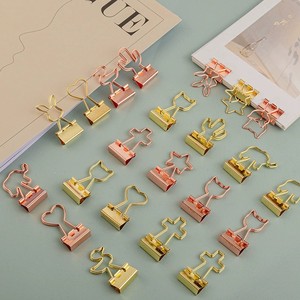 Trường văn phòng văn phòng phẩm 19mm vàng hồng động vật trái tim chữ thập hình ngôi sao đuôi dài Bulldog <span class=keywords><strong>Clip</strong></span> giấy chất kết dính Clips - Product Image 2