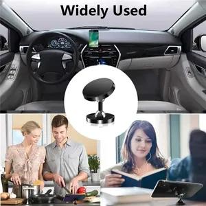 Support de téléphone magnétique puissant de haute qualité à prix de gros, support de téléphone portable en aluminium à rotation 360° pour tous les smartphones, voiture - Product Image 6
