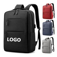 Sac à dos pour ordinateur portable unisexe, grande capacité, Oxford imperméable, décontracté, pour le travail, l'école, les voyages, avec port USB, logo personnalisé