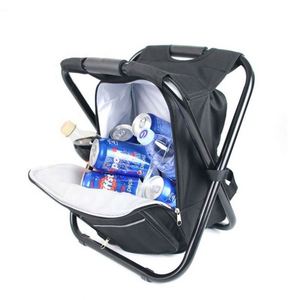 Custom Logo Durable Multi-Function Insulated <b>Cooler</b> Stool <b>Backpack</b> 600D Oxford Material Portable Folding Seat for Outdoor Events - Product Image 3