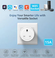 Prise intelligente WiFi Tuya TY-UK-3S, norme britannique 15A, avec contrôle Alexa et Siri pour maison connectée