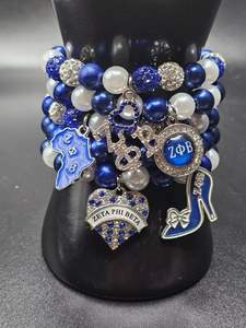 अनुकूलन योग्य zeta व्यक्तिगत ग्रीस शैली की सोररिटी ने ब्रेसलेट ज़ेटा फी बीटा एनमैल गैंडेट । - Product Image 4