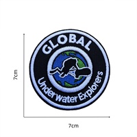 Écussons brodés auto-agrippants GUE Global Diving Organization, badges de sport personnalisés avec logo, thermocollants pour vêtements, sacs à dos et chapeaux