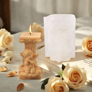 Classic Roman Column Candle Mold Plaster <b>DIY</b> Angel Home Decor Wedding Craft <b>Kit</b> Transparent White - Product Image 3