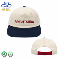 Casquette de baseball bicolore blanc cassé et marine avec broderie contrastante, ajustable, pour usage quotidien décontracté, vente en gros, approvisionnement en vrac