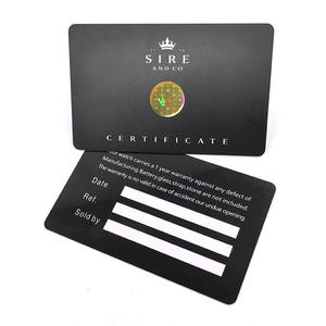 Tarjeta de garantía de certificado de autenticidad Internacional de Plástico de impresión de tamaño de tarjeta de crédito personalizada de Venta caliente para pequeñas empresas - Product Image 2