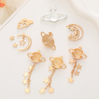 Breloques en alliage étoile et lune avec strass pour bijoux, décorations DIY pour coques de téléphone et tongs