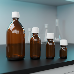 Bouteille en verre pour Kombucha en gros, 150ml, 250ml, 350ml, 500ml, ronde, transparente/givrée, avec bouchon à vis, compatible sérigraphie et diffuseur à bâtonnets - Product Image 1
