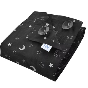 Stores occultants portables pour fenêtres françaises verticales, à ventouses, rideaux et cantonnières noirs 100 % polyester - Product Image 1