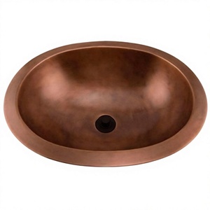 Hammered Handmade Undermount ทองแดงล้างห้องน้ําอ่างล้างจาน - Product Image 1