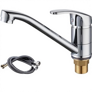 Grifo de Cocina Homoyoyo Clásico Cromado de Aleación de Zinc, Montado en Pared, Monomando, Instalación de un Solo Orificio, Cableado de 20 Grados - Product Image 1