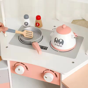 EDULAND CPC CE OEM ODM Ensemble de cuisine en bois pour filles - <span class=keywords><strong>Jouet</strong></span> de maisonnette DIY rose en MDF <span class=keywords><strong>grande</strong></span> <span class=keywords><strong>taille</strong></span> - Ensemble de cuisine d'imitation - Product Image 3