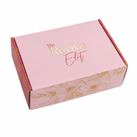 Boîte cadeau rose de luxe personnalisée avec logo en feuille d'or pour ensemble de soins de la peau, emballage de parfum, boîte en papier pour l'expédition