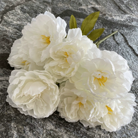 Bouquet de 7 grandes fleurs de pivoine artificielles en soie, idéal pour les décorations de mariage, de Noël et de la rentrée scolaire - Vente en gros à prix réduit