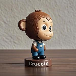 カスタマイズされた動物モデルモンキー画像ボブルヘッド人形樹脂素材は、家庭用家具の装飾に使用できます