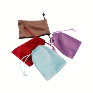Bolsa de Terciopelo Lisi de 7*9cm con Cordón, Bolsa de Almacenamiento de Tela Suave para Joyas, Dulces, Regalos, Reciclable con Impresión Estampada - Product Image 2