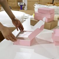 Carpeta de Embalaje Corrugado Rosa con Logotipo Personalizado, de Alta Calidad, Diseño Gratuito, Recubrimiento UV, Laminado Mate, Grabado en Relieve, Resistente