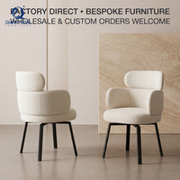 Chaise de salle à manger rotative de luxe écologique moderne 2026, style urbain, cuir synthétique, coussin à ressort, métal, appartement, hôtel