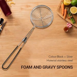 مقشدة متينة من أسلاك الفولاذ المقاوم للصدأ مع فلتر شبكي رفيع ، أداة مطبخ مقاومة للحرارة مع خطاف للقلي والتفريز - Product Image 6