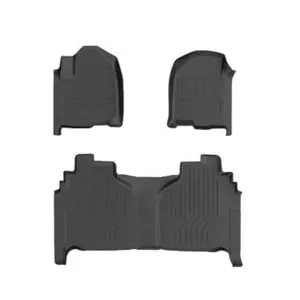 HW 4x4 Offroad TPE Material Front Rear Car Mats Floor Liners All Weather for Silverado/Sierra 2019-2020 Crew Cab