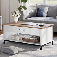 Table basse moderne de luxe en chêne blanc ensemble avec armoires de rangement panneau en bois meubles de maison pour le salon