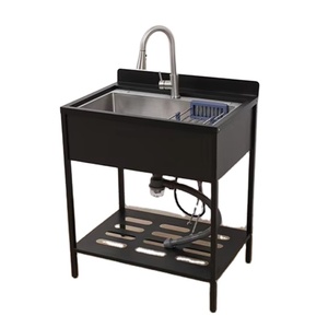 Ensemble complet d'évier de cuisine à <span class=keywords><strong>cascade</strong></span> éviers commerciaux en acier inoxydable grand bol simple avec porte-vaisselle sous les éviers - Product Image 3