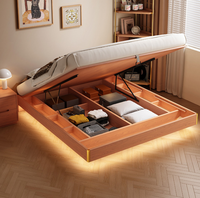 Tempat Tidur Kayu Solid Gantung, Tempat Tidur Tekanan Udara, Tempat Tidur Double, Apartemen Ukuran Kecil